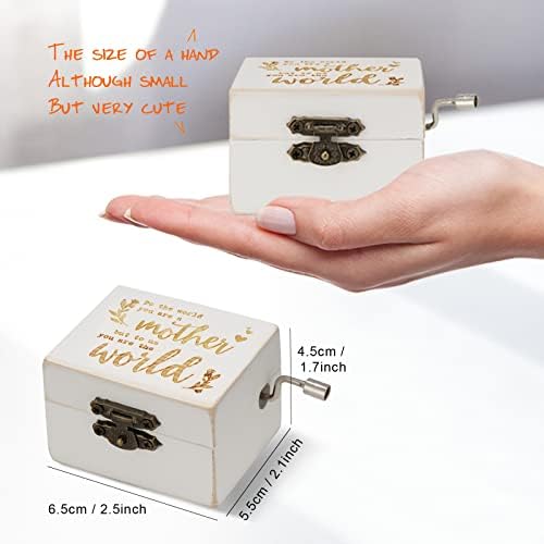 Art -Giftree Rustic Music Box - Mom Presentes de aniversário - Laser gravado 'para o mundo você é uma mãe', manivela de mão caixa de música para o dia das mães, dia dos namorados - você é minhas caixas de música ao sol