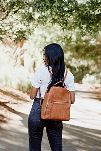 Citi Collective Mira Mini Backpack Couro Vegan Tan vintage - elegante, durável e conveniente