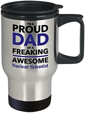 Pai orgulhoso de um incrível cientista nuclear de viajar caneca de café, presente do dia dos pais para papai de filho filho
