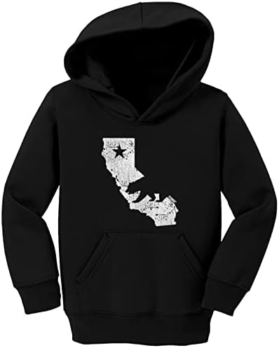 Mapa do estado de TCOMBO CALI - California Bear Flag Toddler/Youth Fleece Hoodie