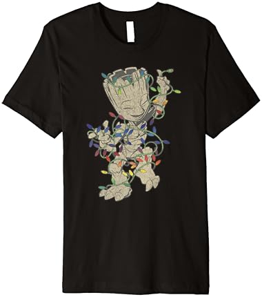 Marvel Guardians of the Galaxy Groot Christmas Lights Premium T-Shirt