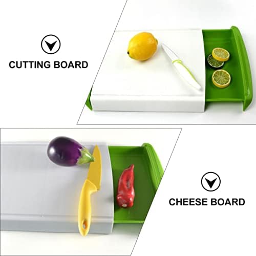 Upkoch bandeja vegetariana de gaveta de corte plástico tábua de corte com recipientes para recipientes de corte deslizante Placa de