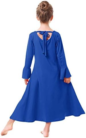 Ibakom Girls Louve Liep Fit Fitle Long Slave Danista Dresses Crianças Lírus Igreja Lírica Cristã Adoração Cristã Dança