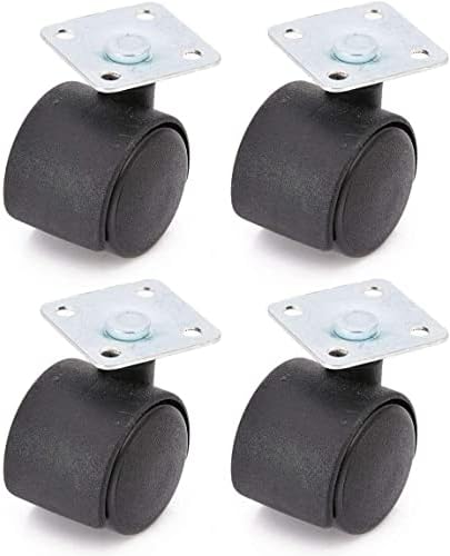 Casters Umky 4pcs/Definir giro preto Caster de roda de nylon de 30 mm Mesa de cadeira de reposição de hardware de reposição
