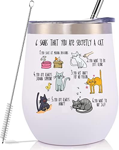 Geanhil Seis sinais de que você é secretamente um gato - bolsa de dama de gato louca - presente de mãe gato - bolsa