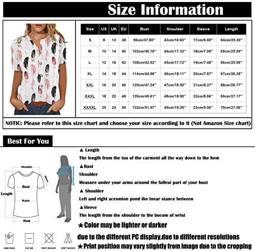 Manga curta feminina sub -camiseta casual linho de algodão impressa camisa curta Tops vestidos