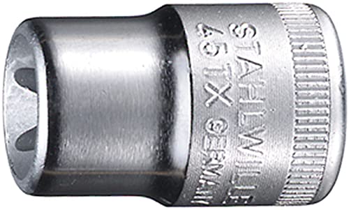 Stahlwille 02270007 45tx Torx Socket com tração quadrada de 3/8 , tamanho E7, para parafusos Torx externos, feitos de aço