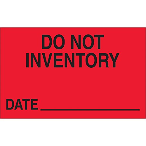 Não inventário - Data Etiquetas/adesivos, 1 1/4 x 2, vermelho fluorescente, 500 rótulos por rolo