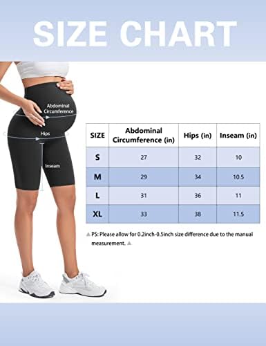 Buttergene Maternity Shorts sobre a barriga Maternity Biker shorts de gravidez brechas de treino atlético de corrida calças