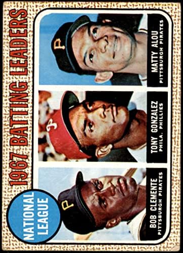 1968 Topps # 1 líder de rebatidas Roberto Clemente/Matty Alou/Tony Gonzalez Piratas/Phillies VG+ Piratas/Phillies