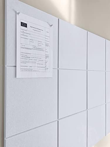 Alternativa da placa de cortiça grande - 11,8 x11.8 x0.35 12 ladrilhos de parede de feltro de pacote com guias adesivas removíveis