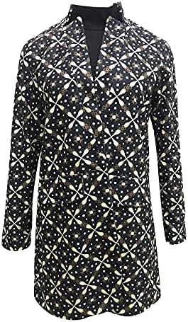 Escola Blazers Women Fall Lounge Slave Longa Longa Blazer Graphic V Neck Cotton Comfort Button Caset