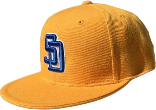 Novo tampa de chapéu ajustada SD San ​​Diego Amarelo muito raro Tamanho da era: 7 1/2