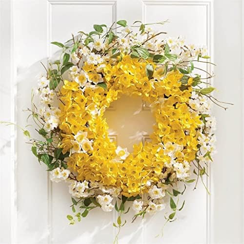 Simulação Geltdn Narcissus Wreath Spring e Autumn Door Hanging Flower Alley Decorações