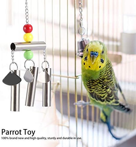 Papagant Bush Toy, aço inoxidável Bell Swing Toys Bird Standing Toy Cage pendura de brinquedos de decoração para papagaios pequenos grandes modelos grandes de arakeets