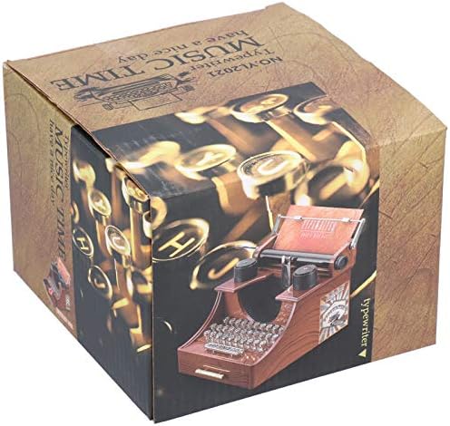 ALREMO Huangxing - caixa de música de máquinas de escrever, mini caixa de música de máquinas de escrever com máquina de escrever com