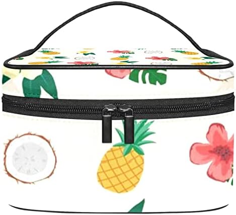 Bolsa de maquiagem Tfcocft, bolsa de higiene pessoal, sacos de cosméticos para mulheres, padrão de flores de abacaxi
