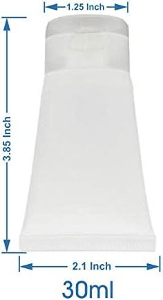 Jadsy Creations - 30 ml de tubo cosmético claro e transparente com frasco de frasco de garrafa de recipiente de seringa grátis com armazenamento de giro para o chuveiro Limpador de Limpador de Limpador de Gel de Gel