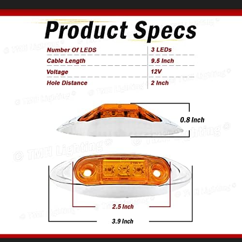 TMH 10 PCs 2,5 polegadas Amber mini marcador lateral lateral marinheiro LED 3 LED para trailer de caminhão pesado Caravan