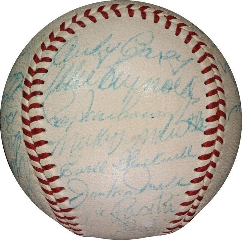 1953 New York Yankees World Series Champs Team assinou Baseball Mickey Mantle JSA - Bolalls autografados