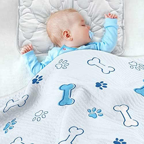 Cobertor de cão pata de cão cobertor de algodão para bebês, recebendo cobertor, cobertor leve e macio para berço, carrinho,
