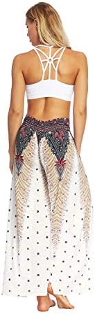 Honeystore feminino Boho Palazzo Slit Slit Pontas de perna larga Praia Hippie Yoga Troushers