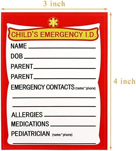 Mezchi 30 pacote de emergência infantil adesivos de assento de carro, infantil i.c.e contato de alerta de segurança adesivos, tag de