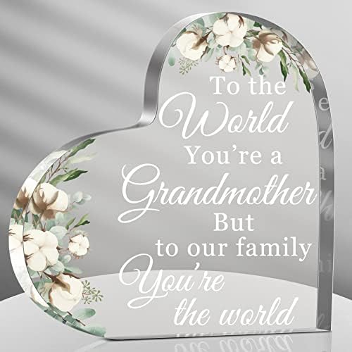 Avó presente de aniversário do dia da mãe avó presente acrílico forma signo da avó de neta neta pensativa idéias