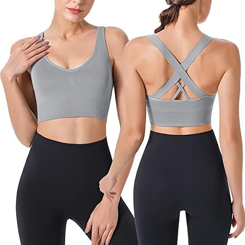 Cross Back Sport Bras acolchoado Strappy Criss Cross Comfort Workout