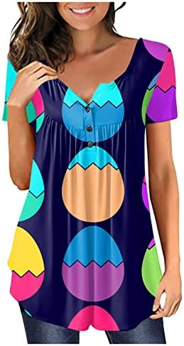 Akollsppnsy Women Summer Tops 2023 Manga curta Cola de fivela de colarinho de trabalho de trabalho solto para mulheres