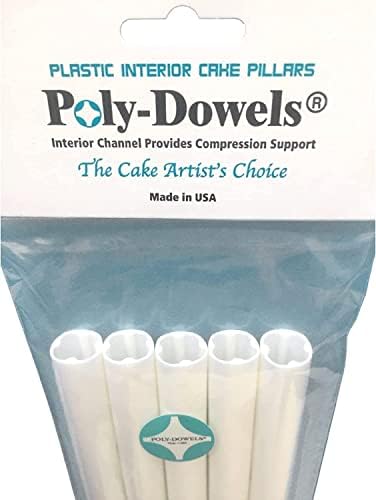 Poly dowels grandes bolo branco bolo, 5 ct.