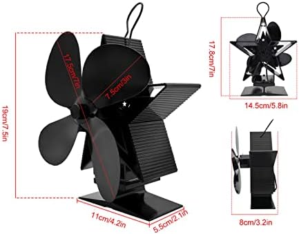 Fã do fogão alimentado por calor, fã silencioso da lareira 4 lâmina para o inverno