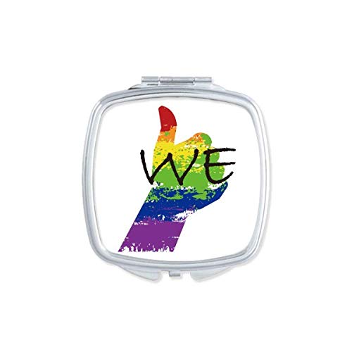 Bandeira LGBT Rainbow We Art Deco Presente Moda Espelho Portátil Compact Pocket Maquia