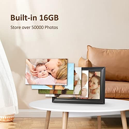 CANUPDOG WIFI Digital Picture Moldura 10,1 polegadas, 1080p IPS Touch Screen Frame Digital Fotion com memória de 16 GB, auto-rotate, montagem de parede, envie instantaneamente fotos ou vídeos de qualquer lugar via aplicativo frameo