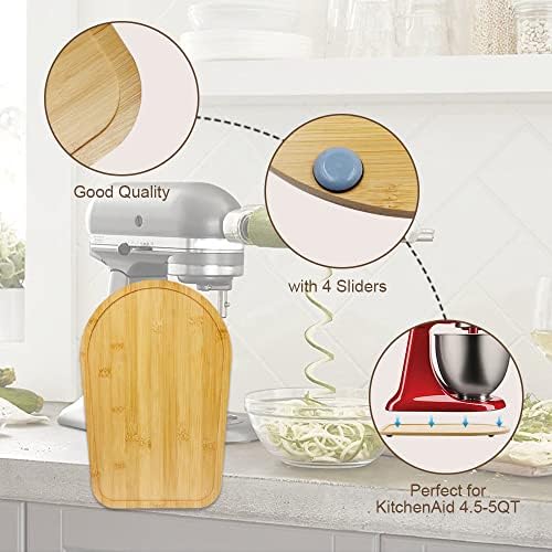 Compatível com Aid Kitchen Aid 4.5-5 qt Bamboo Mixer Mixer Slider-Slider de eletrodomésticos para tilt Head Kitchen Aid Stand Mixer, Bandeja de deslizamento de armazenamento de bancada de cozinha para auxílio à cozinha 4.5-5 qt, Moving Caddy