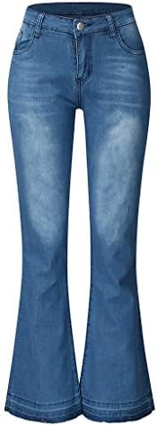 Jeans de bota feminina jeans de jeans médios perna reta de sino solto calça de jeans de perna largo largo y2k streetwear