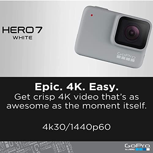 GoPro Hero7 White - embalagem de comércio eletrônico - câmera de ação digital à prova d'água com tela de toque 1080p Video 10MP Fotos estabilização