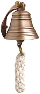 O Metal Magician 2 Antique Brass Bell Quality Marine Moundled Ship Salting Bell Perfect para jantar, interior, externo, escola, bar, recepção, última ordem e igreja