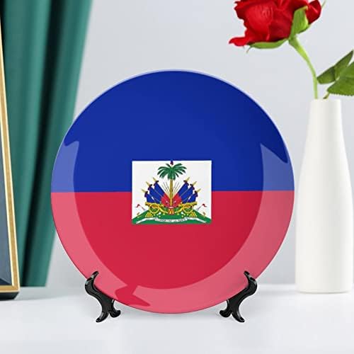 Bandeira de Placas Decorativas de Placas de Placa de Placa Haiti Retâmica Criando com Stand Stand para Decoração de jantar de parede