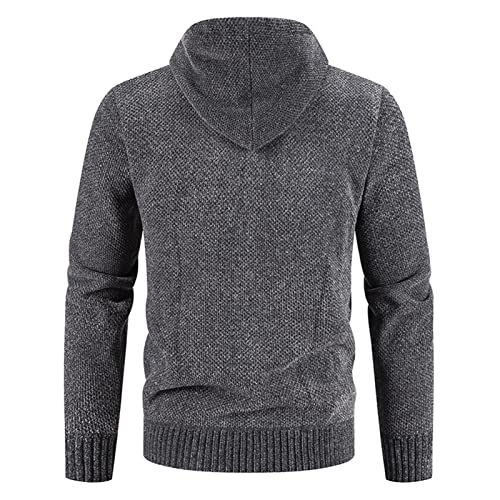 Maiyifu-GJ Zipper masculino Cardigan Sweater Full Zip Hoodie Sorto de Selto Inverno Zipper Solor Casal Quente com bolso