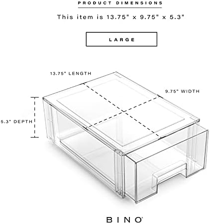 Bino | Gaveta de armazenamento empilhável | A Coleção de Crate | Clear Storage Bins com gavetas para organização e armazenamento