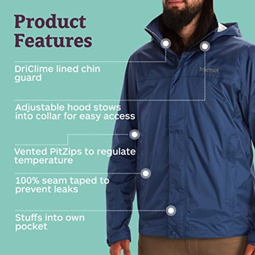 Marmot Men's Precip Lightweight Imper impermeável capa à prova d'água