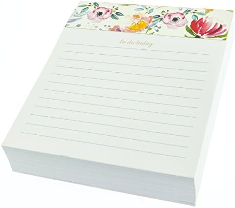 Graphique Jotter Notepad, Floral Stripe - 4,5 ”x 5,5” x 1 ”bloco de notas com 250 páginas perfuradas governadas, bloco de memorando decorativo para deixar mensagens e anotar anotações