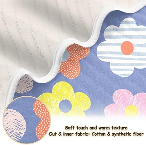 Cobertor cobertor de arremesso de algodão floral colorido para bebês, recebendo cobertor, cobertor leve e macio para berço, carrinho, cobertores de berçário, 30x40 em