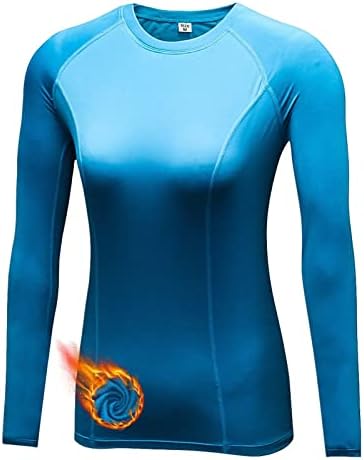 Tesuwel Women Thermal Top Humbahholes Fleece Ski Base Camada UPF 50+ Camisas de compressão de manga longa Camisetas