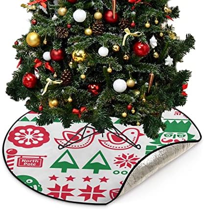 Cupada natal quebra -nozes Penguin Tapetes de árvore de natal saia de árvore à prova d'água, pássaro floco de neve de neve, bandeja de bandeja de bandeja protetor para festas de festas de férias 28.3in