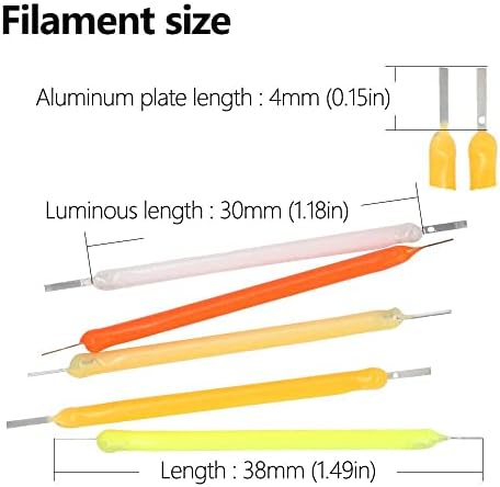 10pcs Edison Bulbo LED Filamento Lâmpada Peças DC3V DC14V CHIP LED INCANDescente Acessórios leves Diodo para reparo Tubt de lâmpada LED