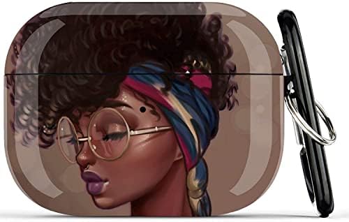 Black Girl AirPods Pro Case - Wonjury Afro -American Protective Hard Case Cobert Skin Portable & Shopfrof Girls Girls With