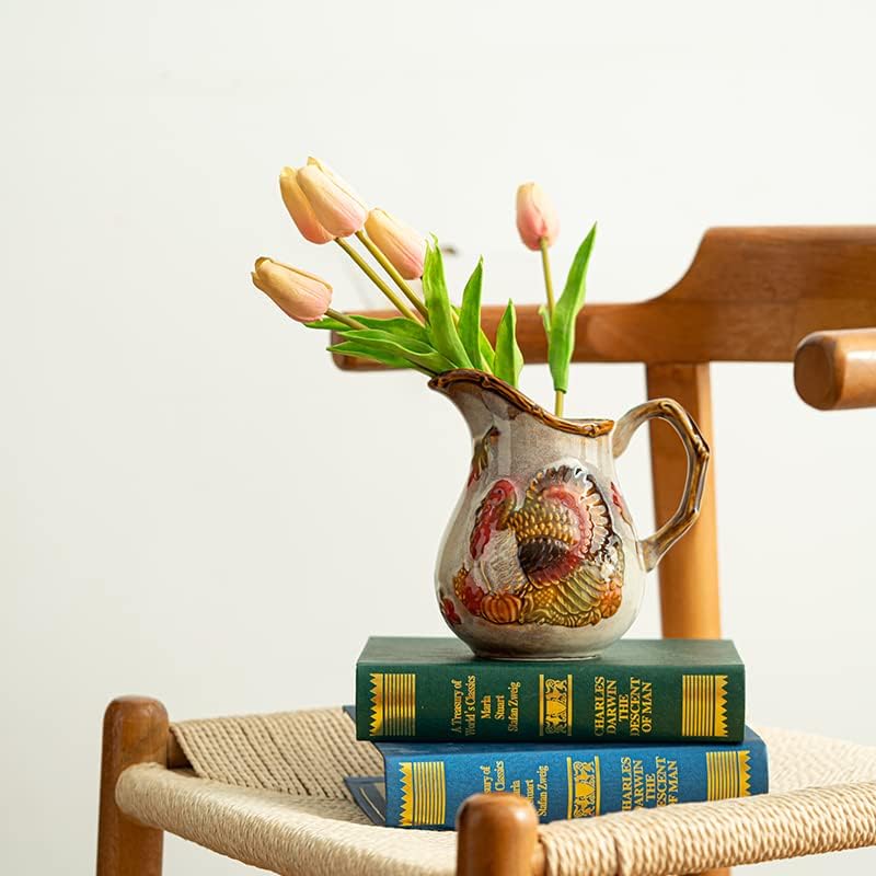 Yinyuedao Turquia vaso de flores ou jarro de água, cerâmica decorativa multifuncional, tema de Natal de Ação