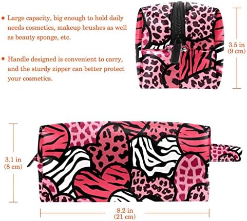 Bolsa de higiene pessoal Kit DOPP pendurado para homens resistentes a água para viajar, Valentine Leopard Zebras Heart Heart